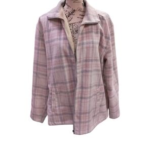 Plaid Women's Jacket in Pink and Gray